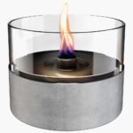 Tenderflame Café 18 MgO – Stijlvolle rookvrije tafelhaard met betonlook en glas voor binnen en buiten.