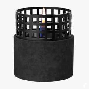 Home 1 Tenderflame Signall Hill 12 Metal – Stijlvolle rookvrije tafelhaard met metalen design en glazen brander, geschikt voor binnen en buiten.