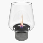 Tenderflame Amaryllis 25 – Stijlvolle rookvrije sfeerhaard met betonlook en glas voor binnen en buiten.